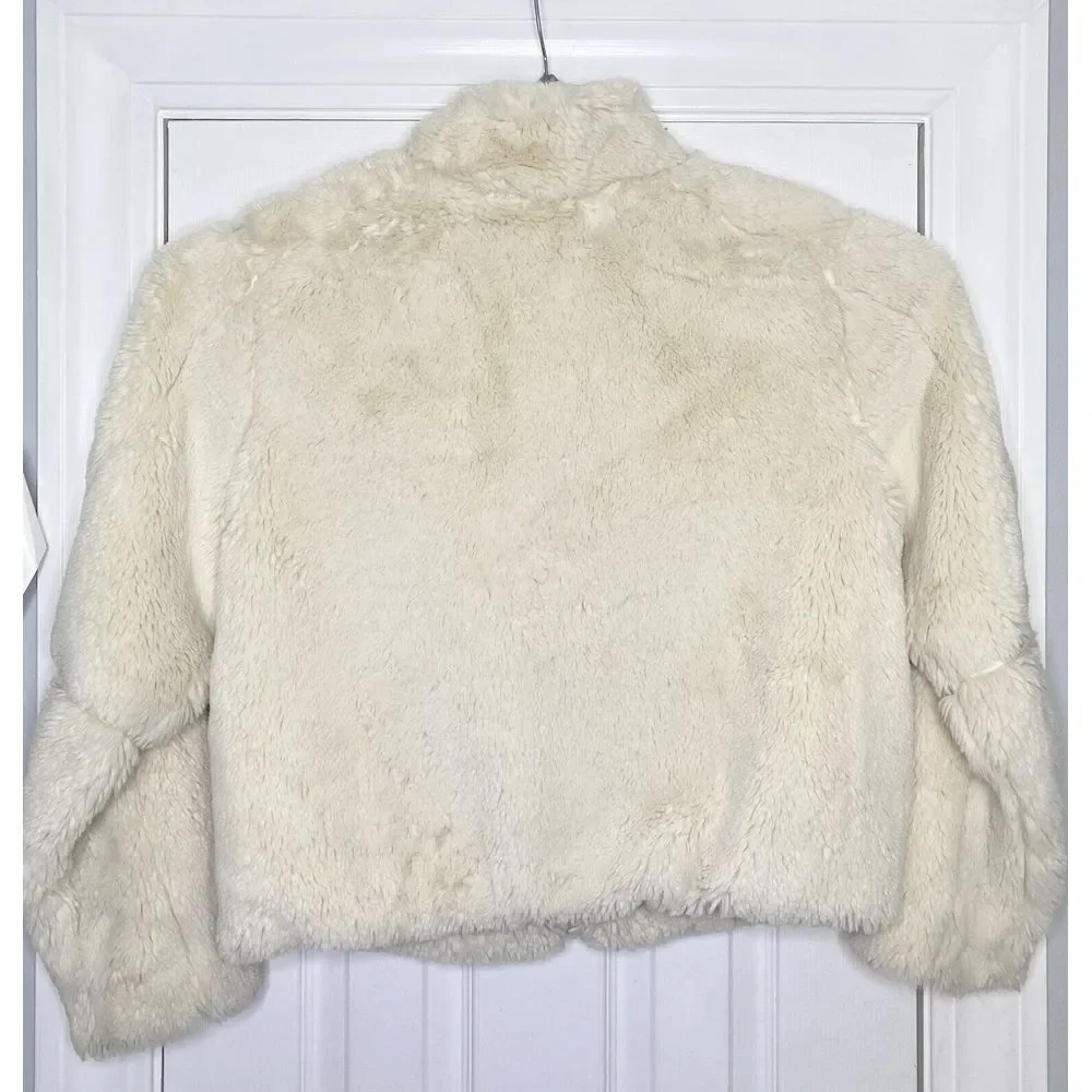 Patagonia Women's Lunar‎ Frost Faux Fur Full Zip Jacket Cream Large- Read - Picture 9 of 10